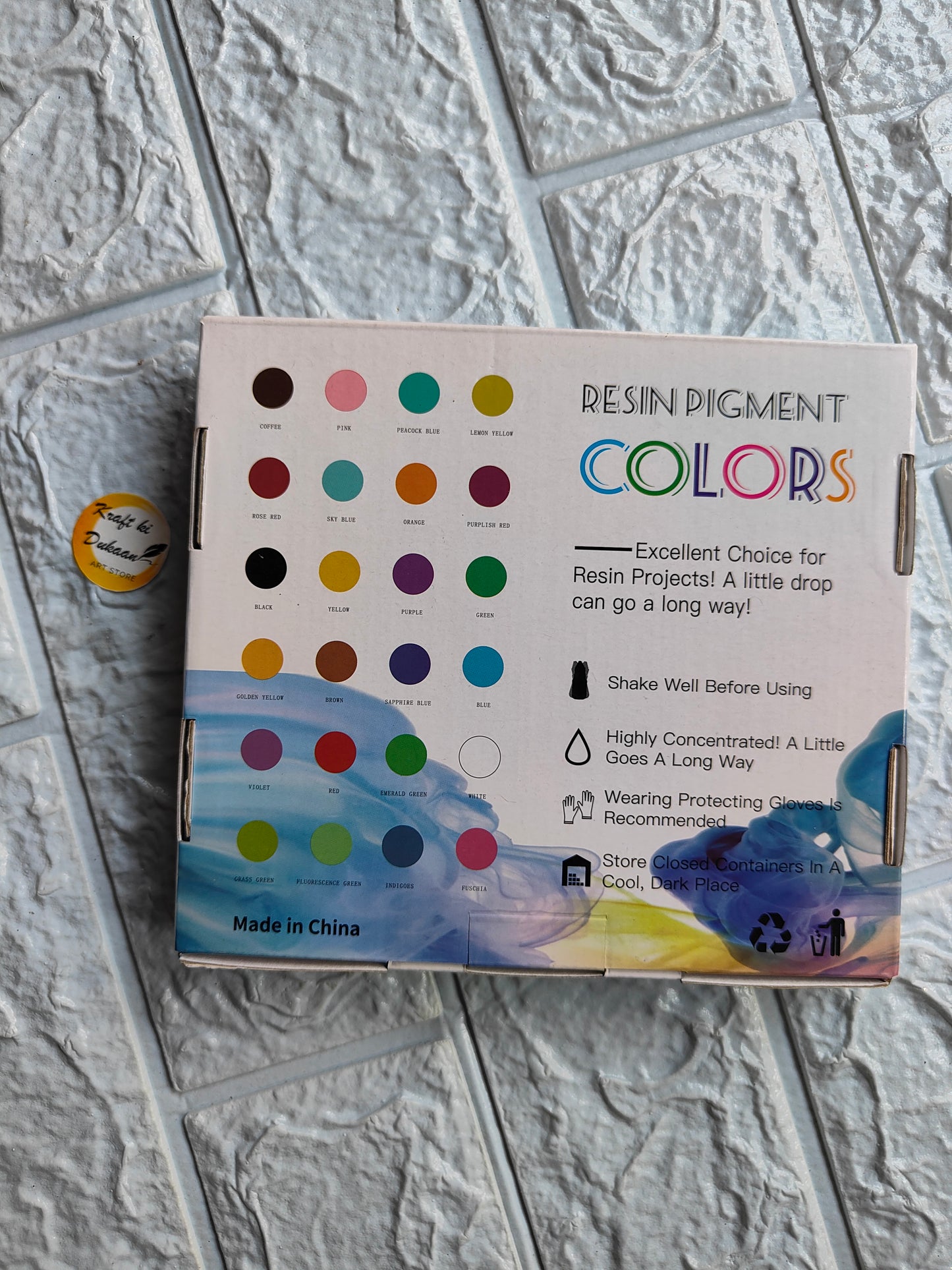 Kraft ki Dukaan high concentrated resin pigments box with various vibrant colors for resin art projects