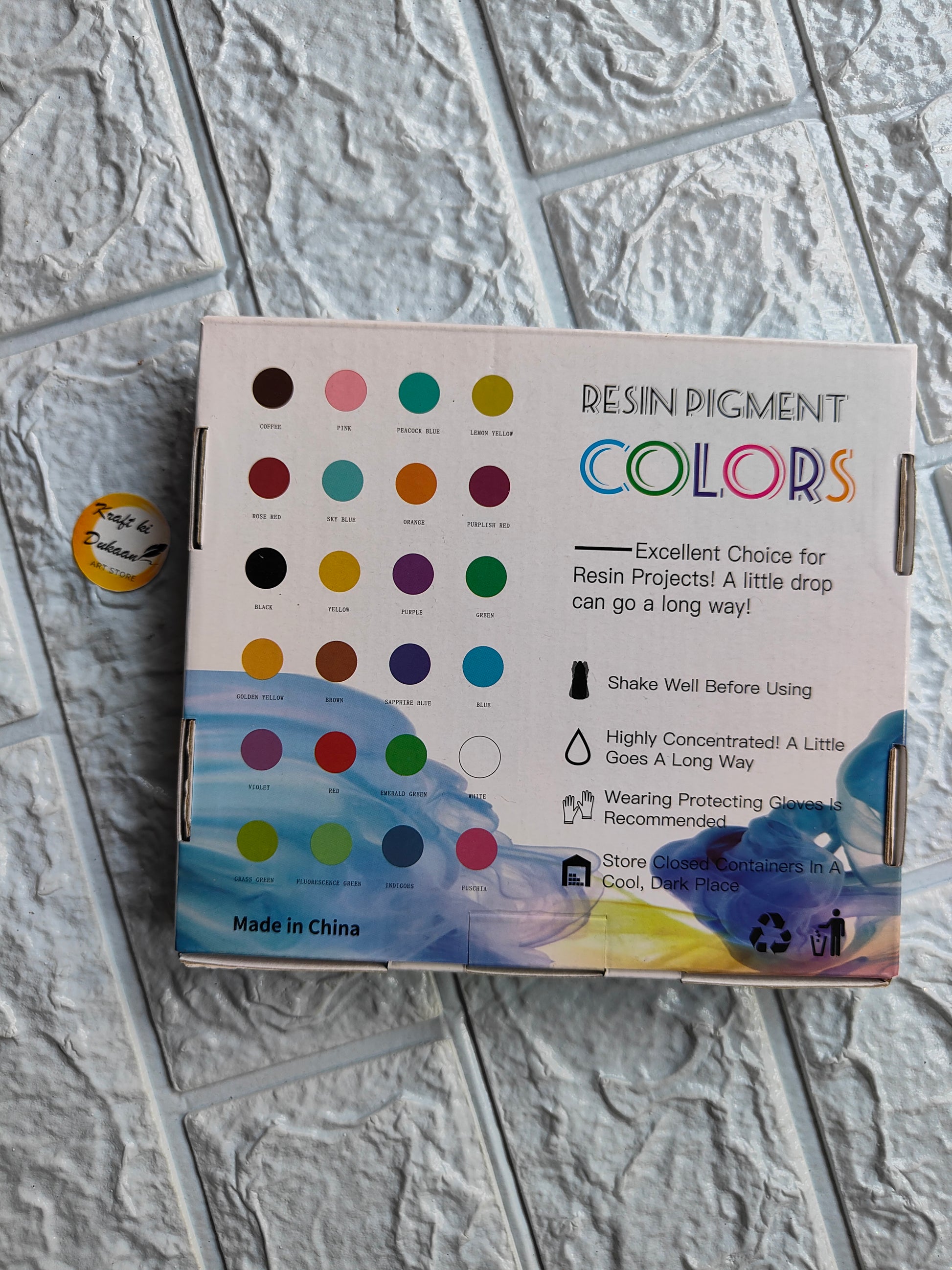 Kraft ki Dukaan high concentrated resin pigments box with various vibrant colors for resin art projects