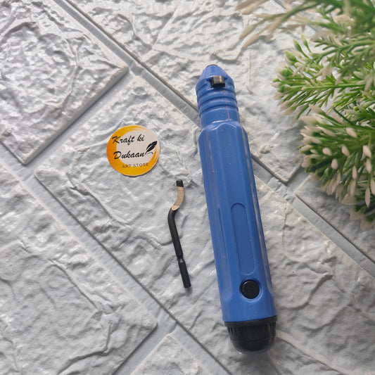 High-quality deburring tool in blue with ergonomic design for precise metal finishing
