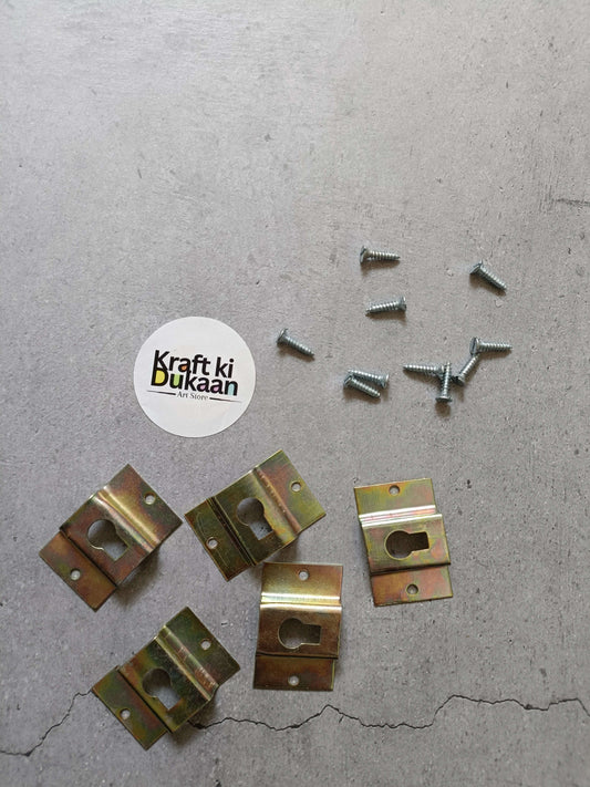Clock hanger hook set with screws, five metal brackets and mounting screws