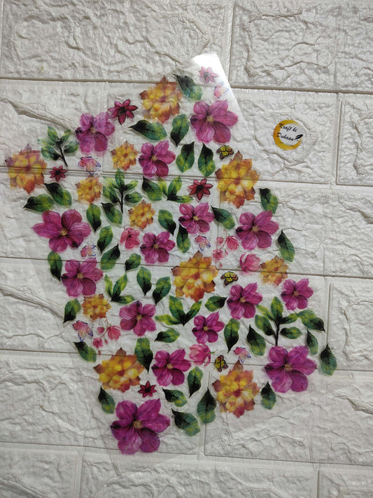 A4 insert sheet B22 with colorful floral print