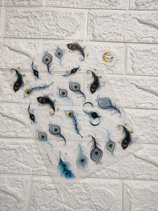 A4 Insert sheet B20 with light blue peacock-feather pattern