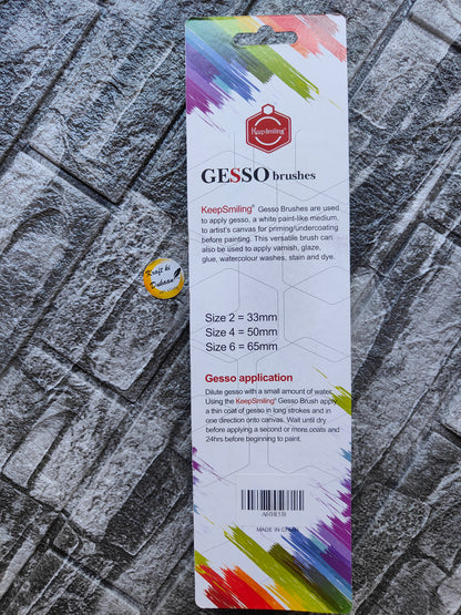 Kraft ki Dukaan gesso brush set featuring sizes 2, 4, and 6 for versatile painting applications