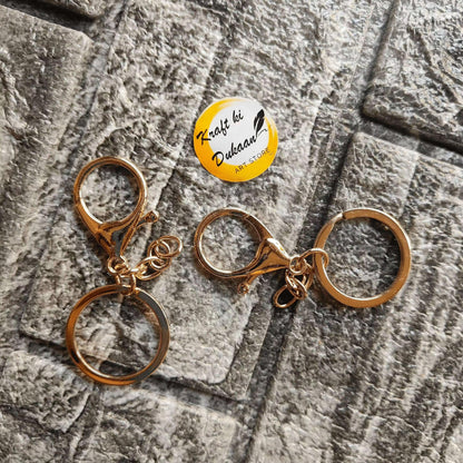 Gold-tone lobster clasp keychain: linked rings with spring clasp, pack of 25