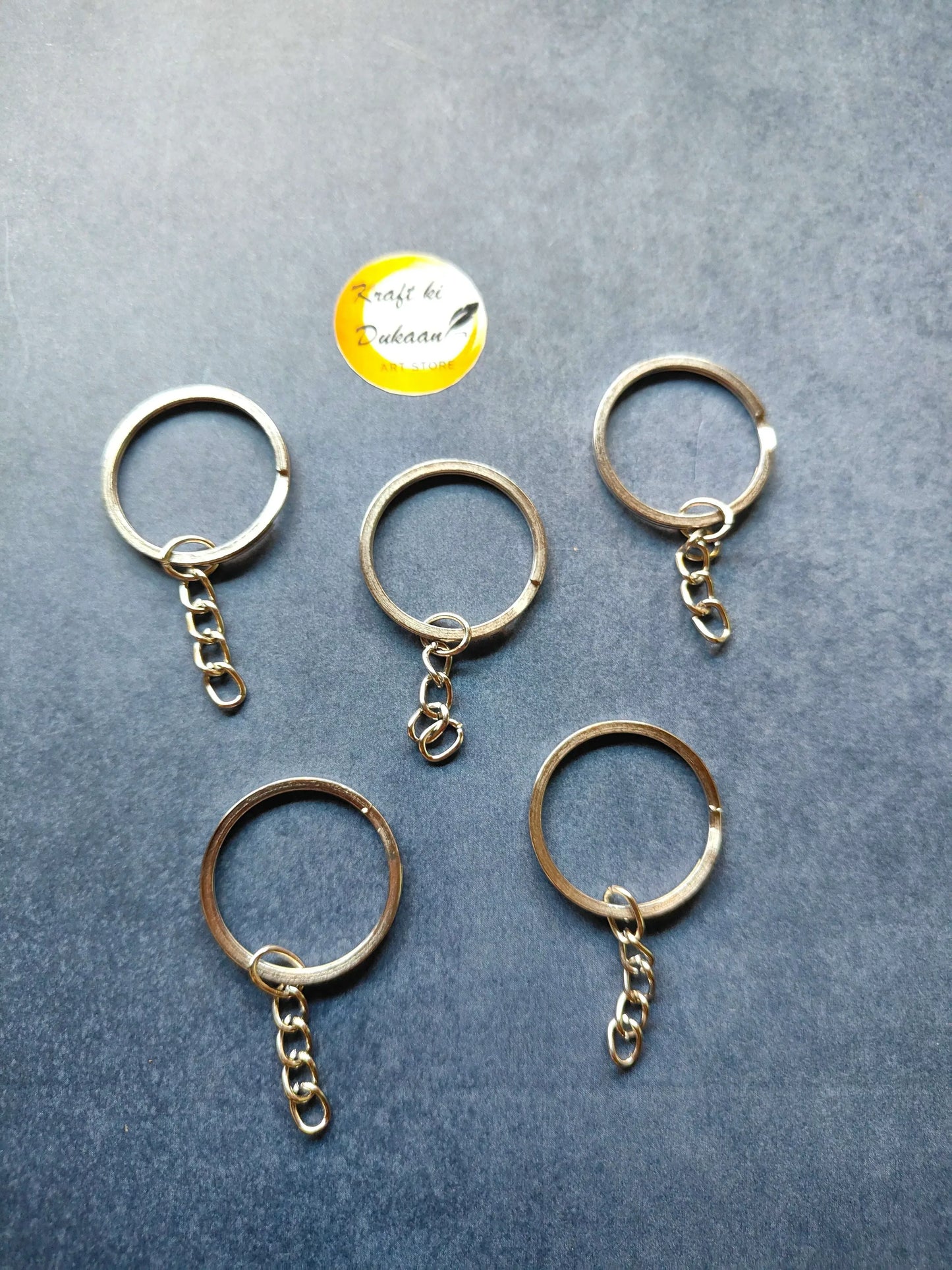 Pack of 50 keychain rings in silver color for crafting and key organization