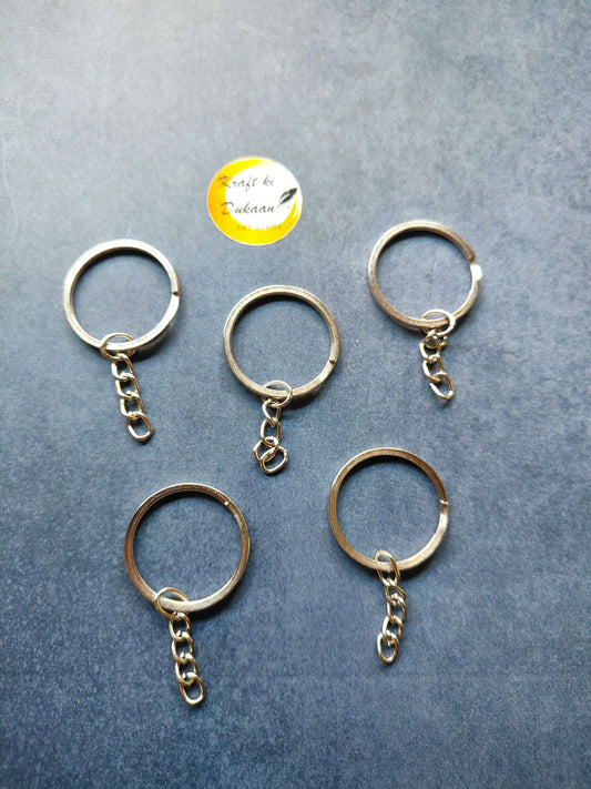 Pack of 50 keychain rings in silver color for crafting and key organization