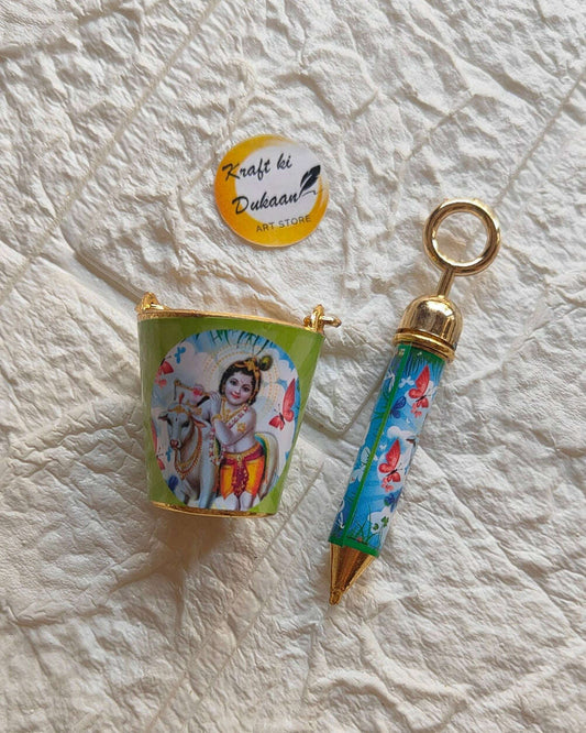 knraft-ki-dukaan-design-bucket-with-pichkari-set-green-gold-butterfly