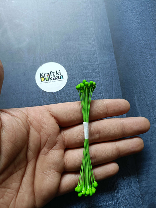 Artificial pollen bunch (11 cm), green: small round heads on a single stem cluster