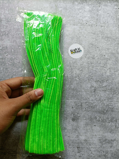 7mm neon green pipe cleaners in sealed pack
