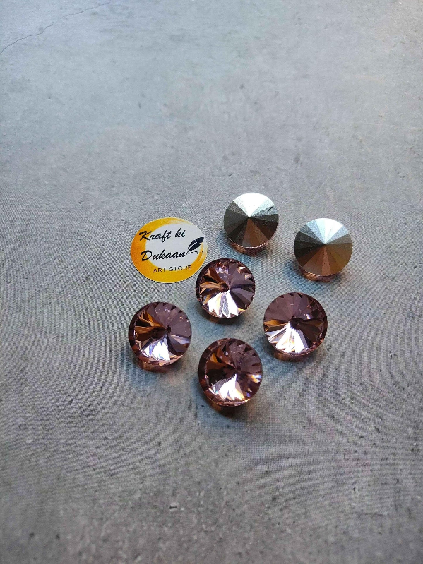 Round diamond glass beads 18mm, smoky brown/purple, 10 pcs