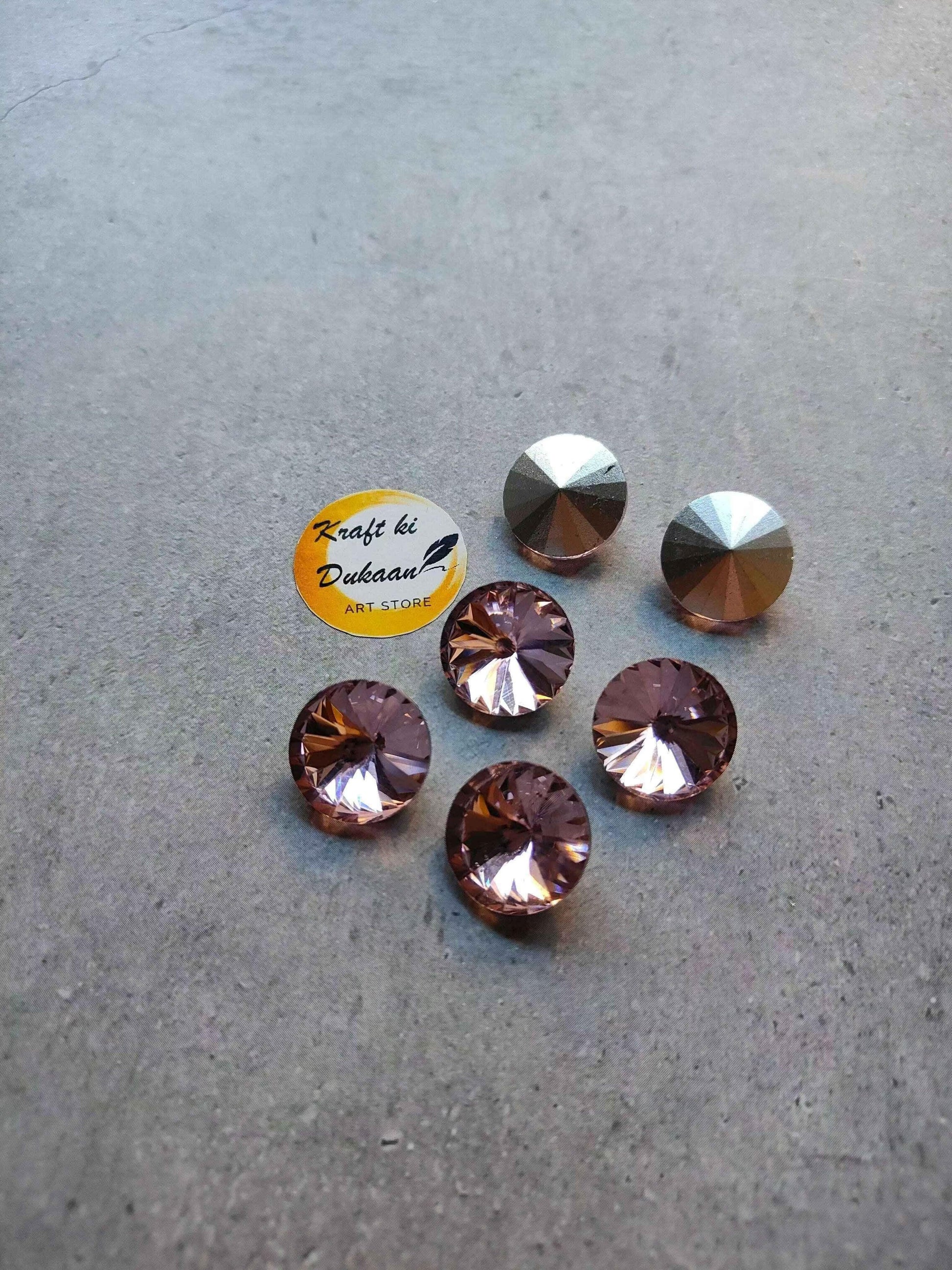 Round diamond glass beads 18mm, smoky brown/purple, 10 pcs