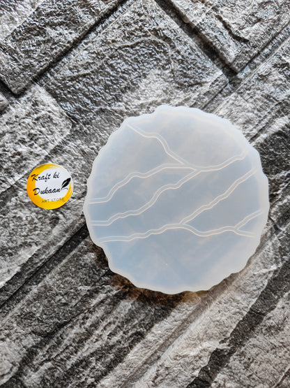 4 inch agate coaster mold for resin by Kraft ki Dukaan with natural agate pattern design