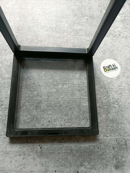 Packing display box 14x14cm, black square base with window opening