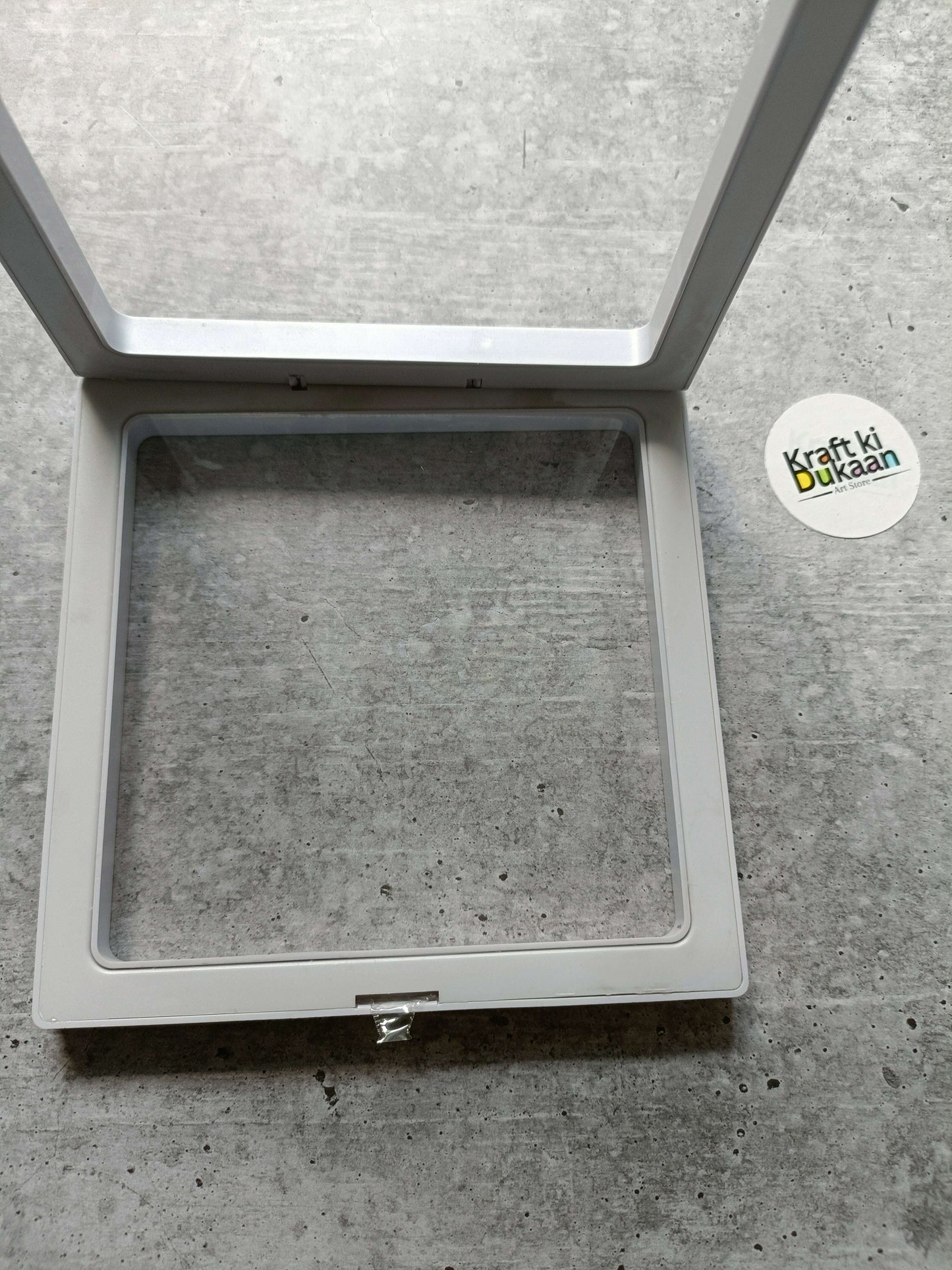 Packing display box 14x14cm, white square base with window opening