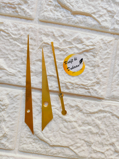 Clock hands for resin art in gold finish, perfect for DIY projects and home decor