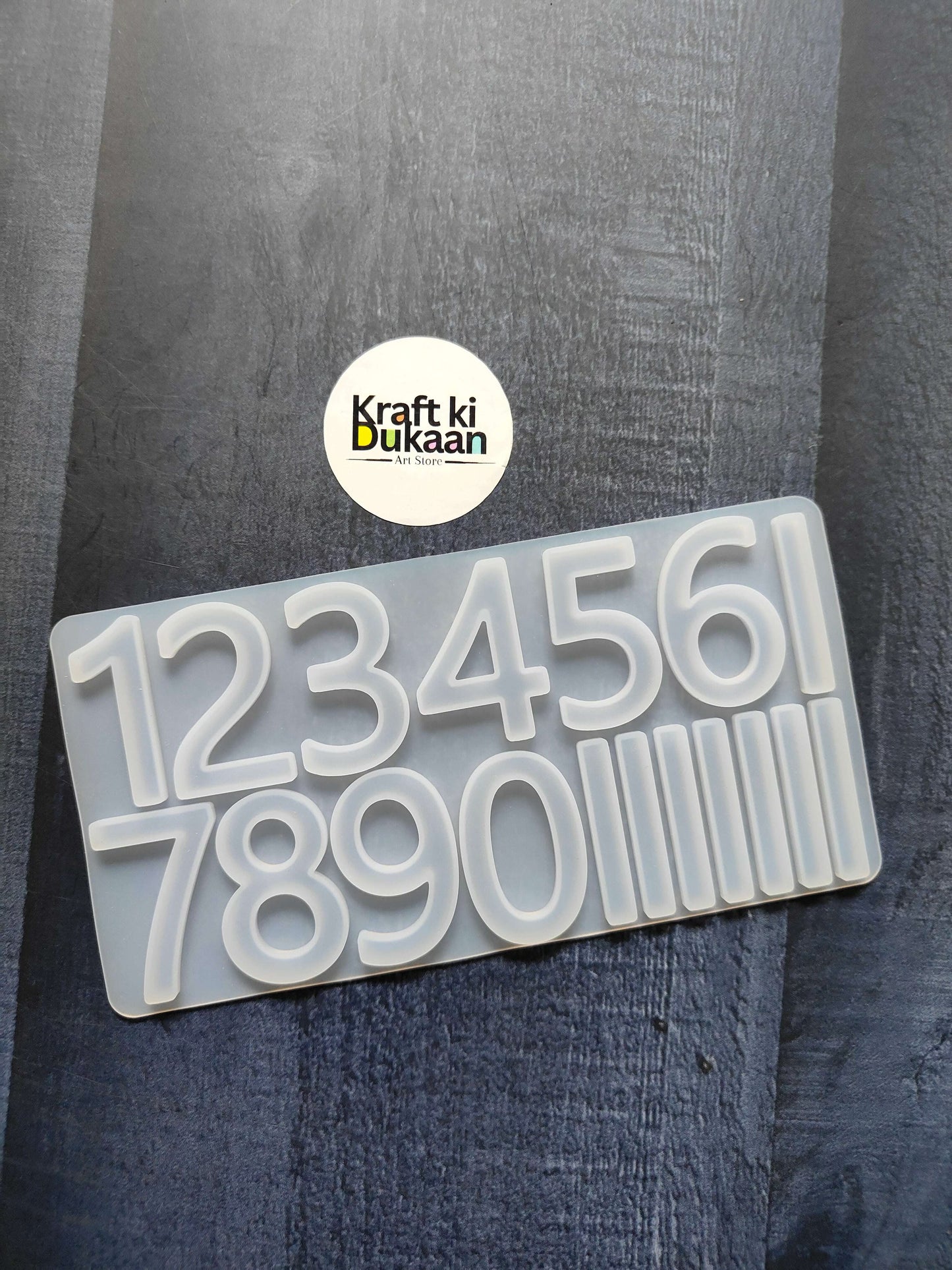 Clock Number mould with raised digits 0–9 in a single strip