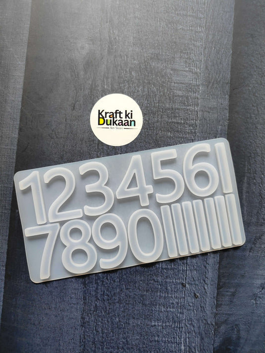 Clock Number mould with raised digits 0–9 in a single strip