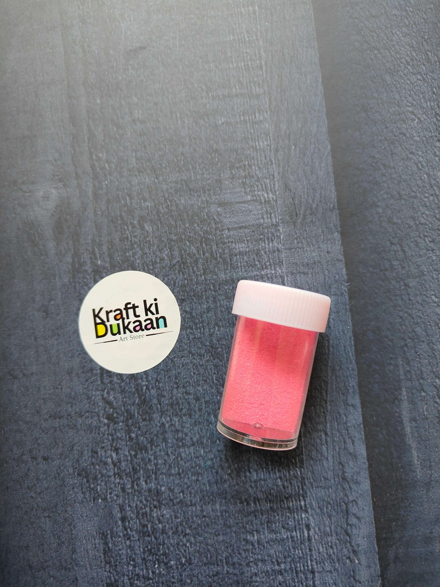 Colored Sand jar, pink granules with white screw cap