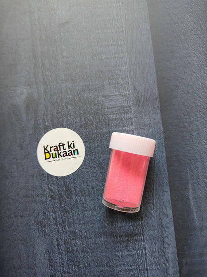 Colored Sand jar, pink granules with white screw cap