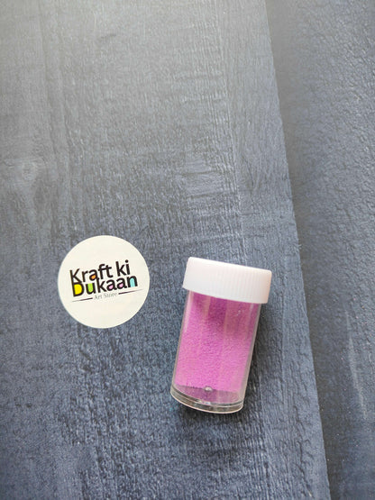 Colored Sand jar, pastel purple granules with white screw cap