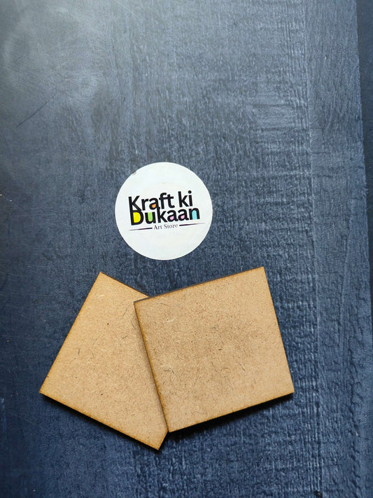 2" plain square MDF boards, 10-pack, light tan