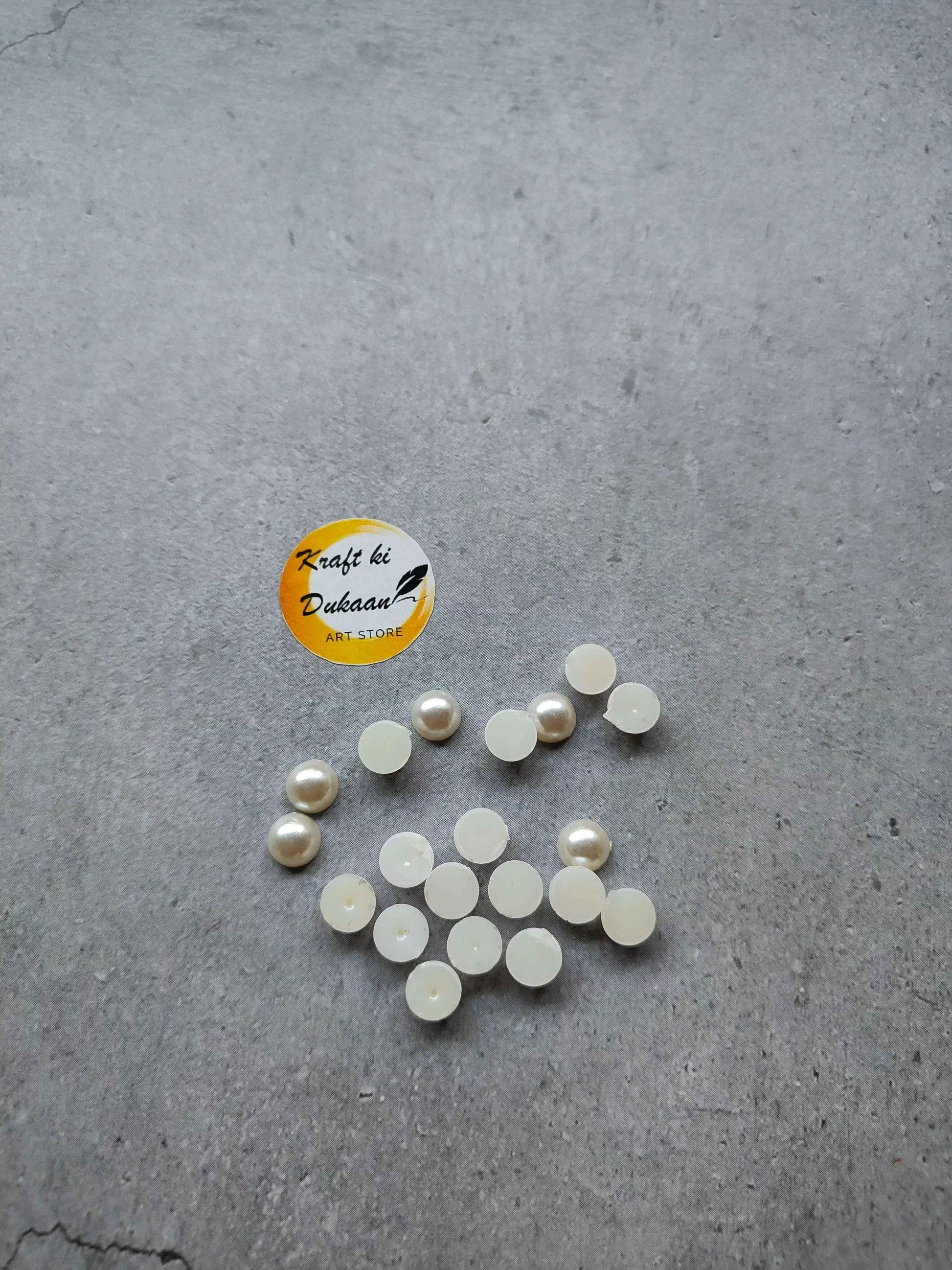 Cream Pearl Half Cut Round Beads