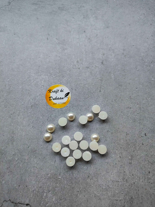 Cream Pearl Half Cut Round Beads