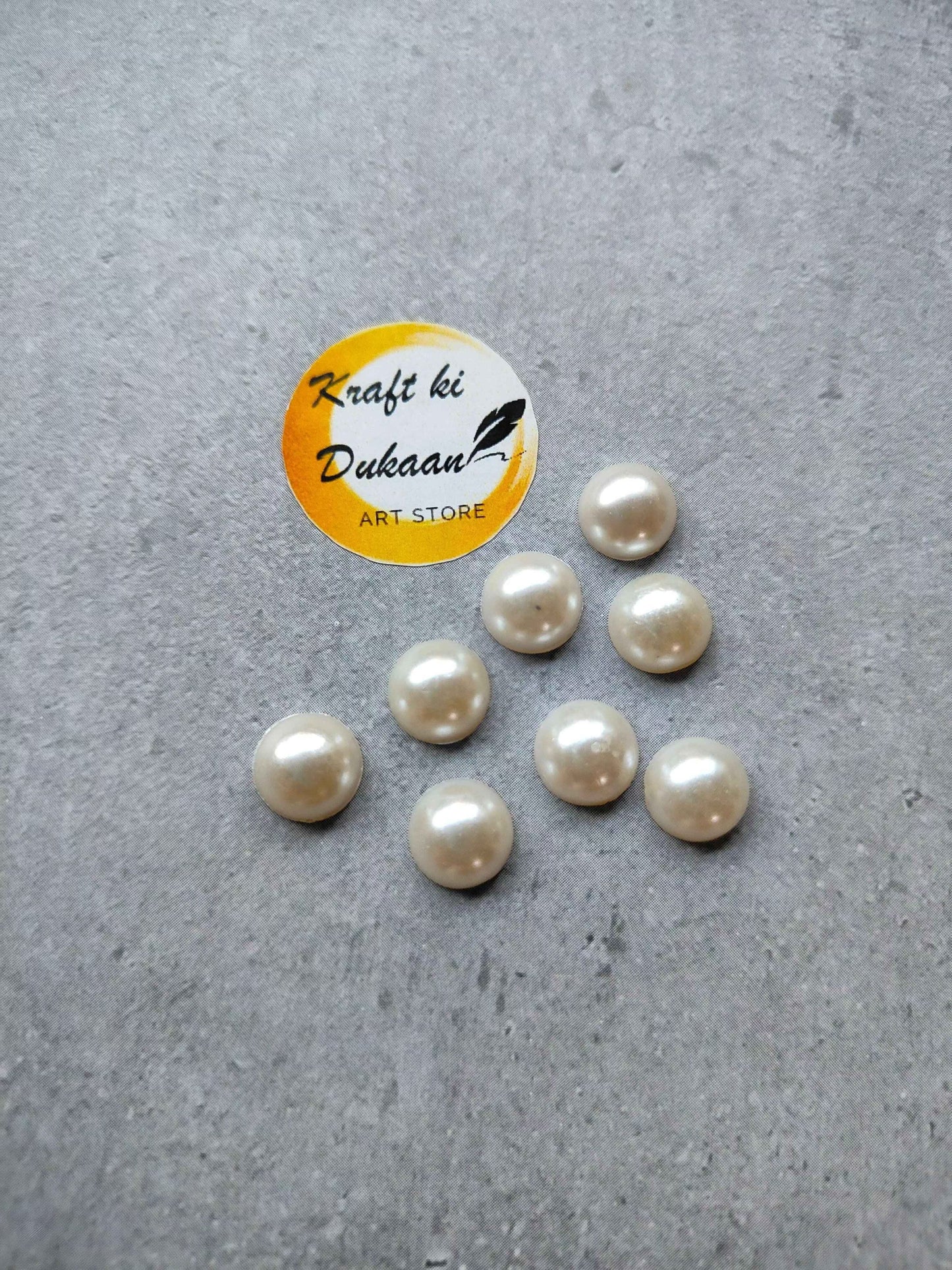 Cream Pearl Half Cut Round Beads
