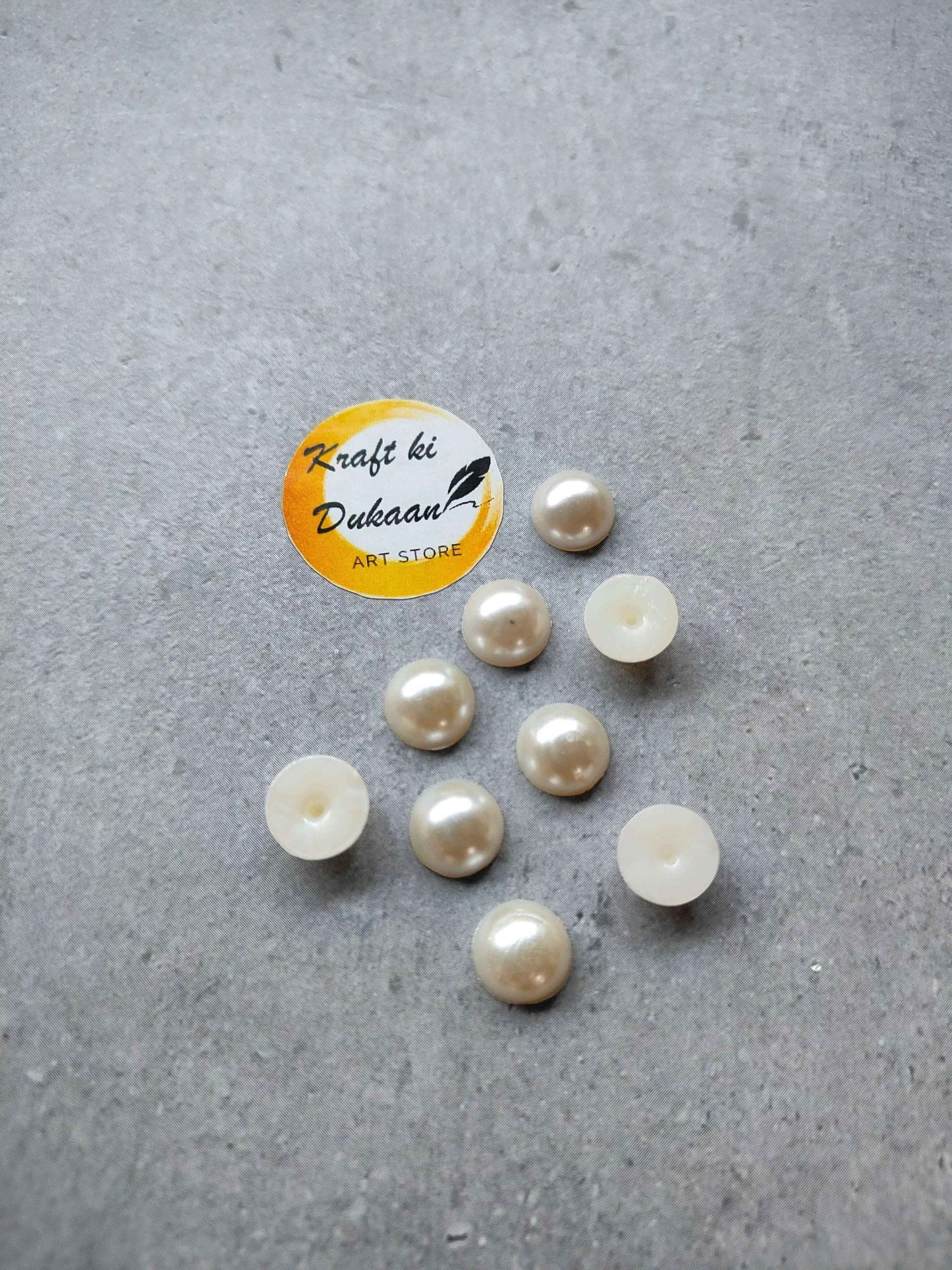 Cream Pearl Half Cut Round Beads