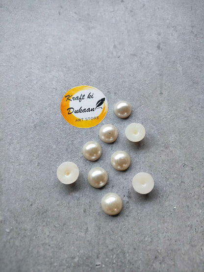 Cream Pearl Half Cut Round Beads