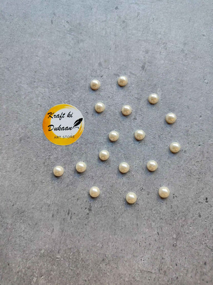 Cream Pearl Half Cut Round Beads