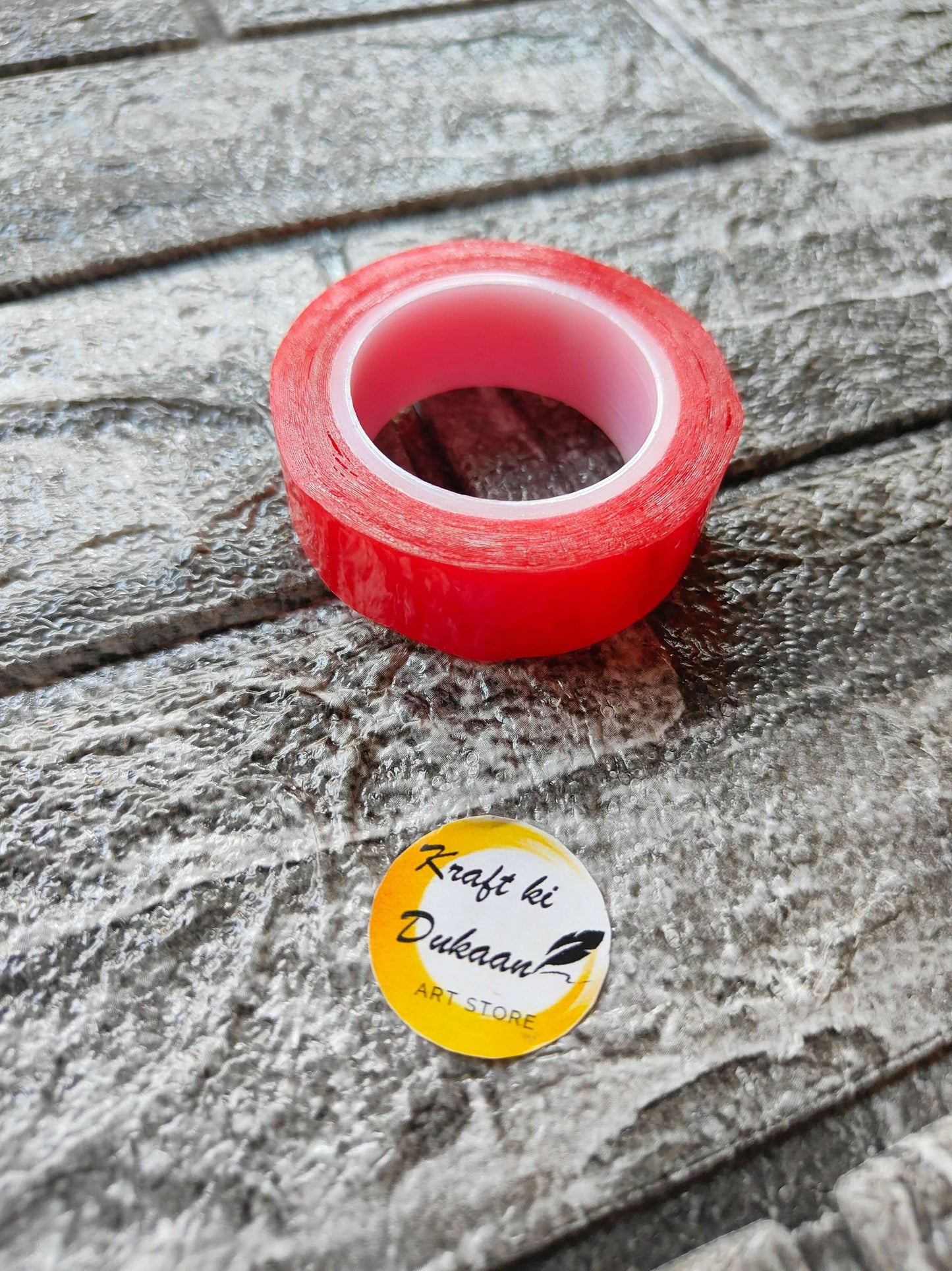 kraft-ki-dukaan-double-sided-tacky-tape-for-crafts-roll-red-side