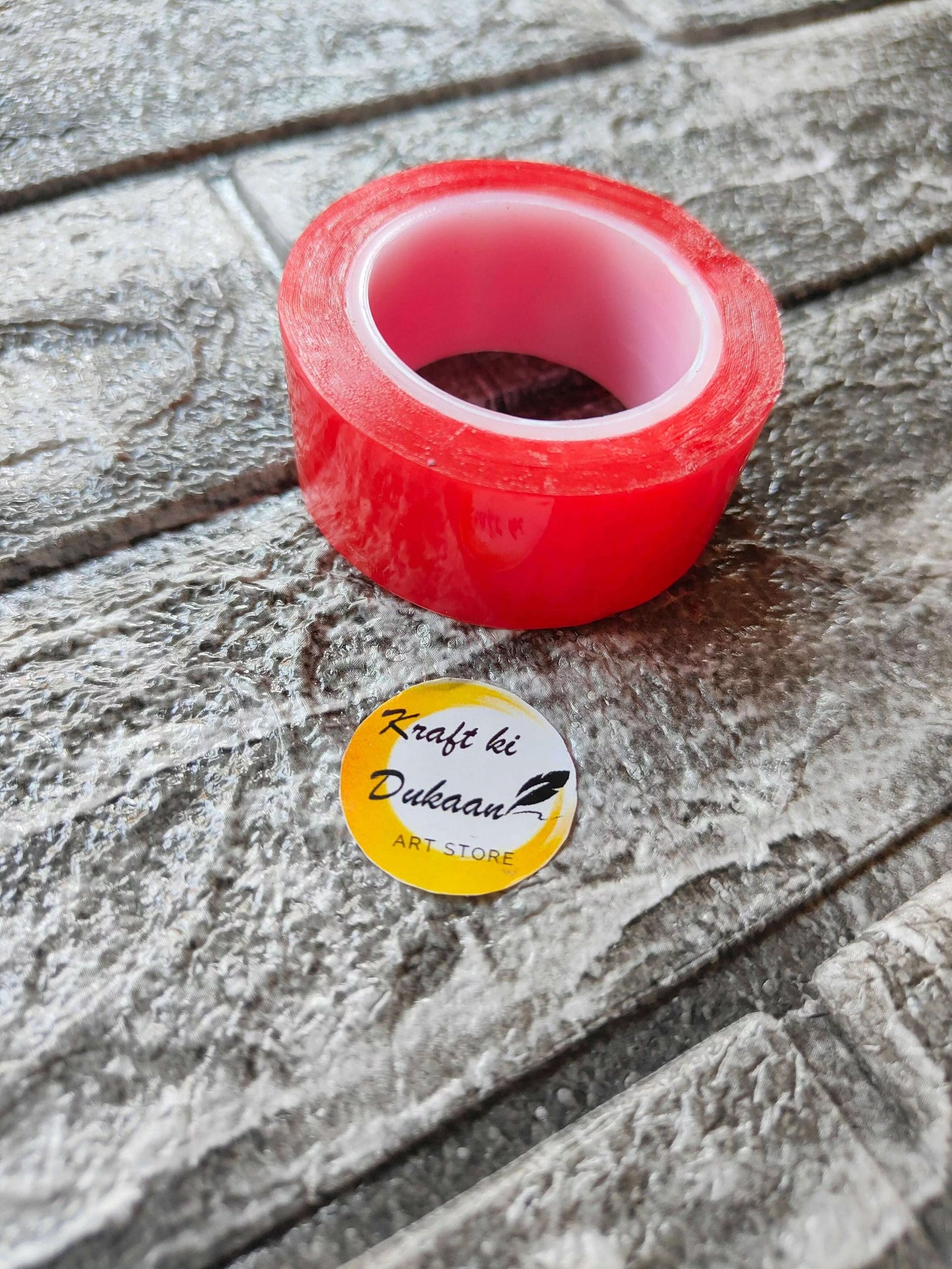 kraft-ki-dukaan-double-sided-tacky-tape-for-crafts-roll-red
