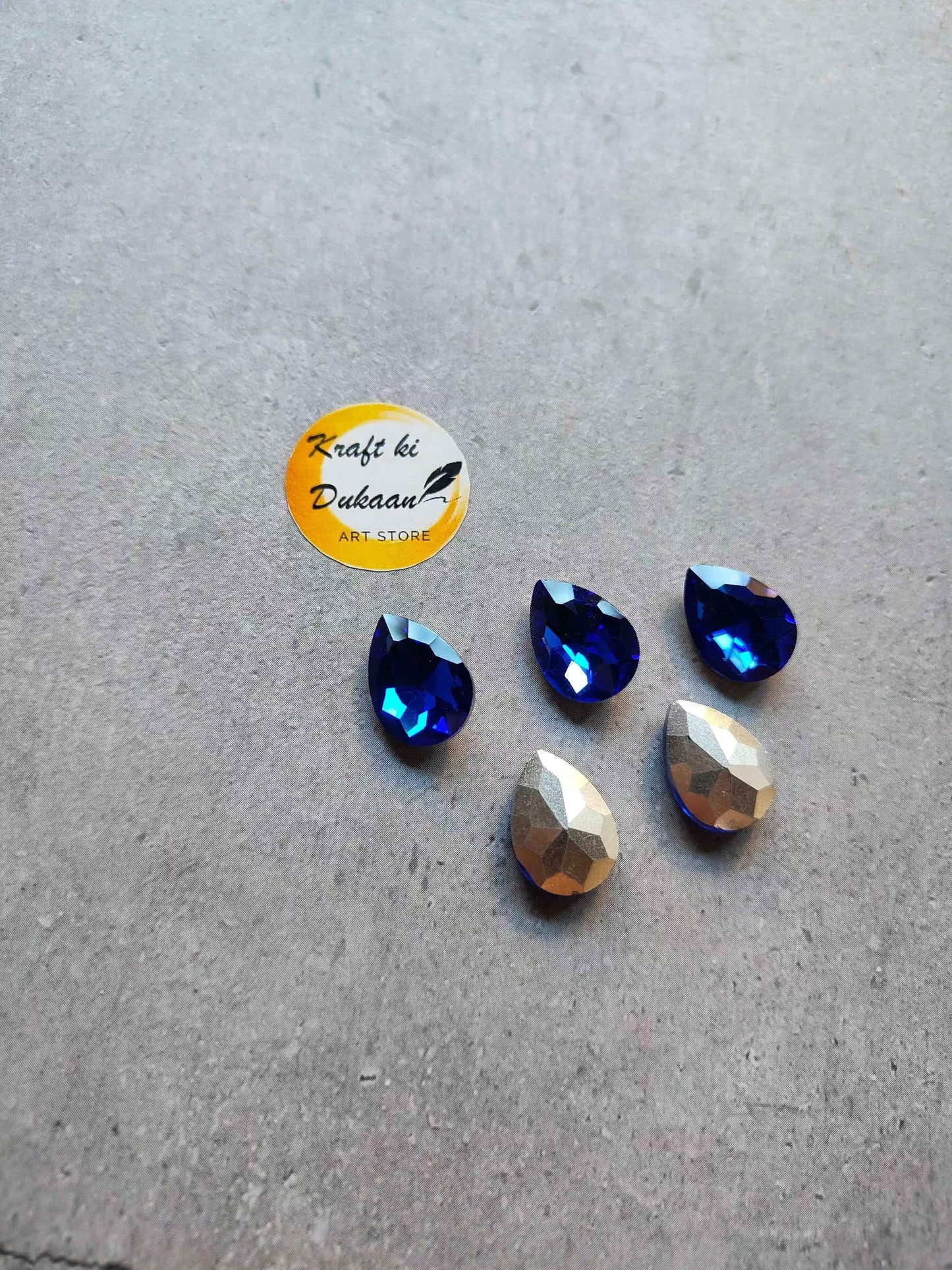 Drop Shape Diamond Glass Beads 10x14MM