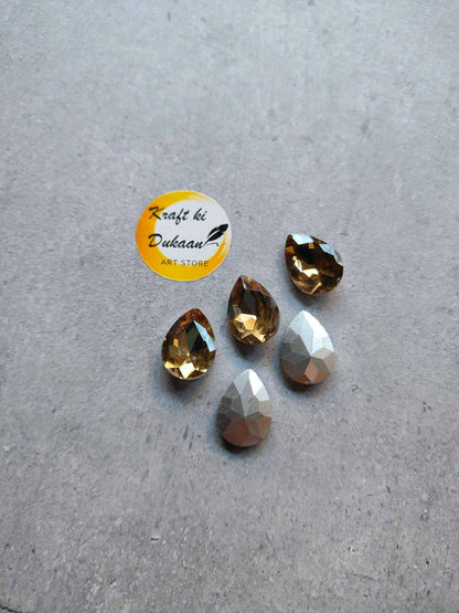 Drop Shape Diamond Glass Beads 13x18MM