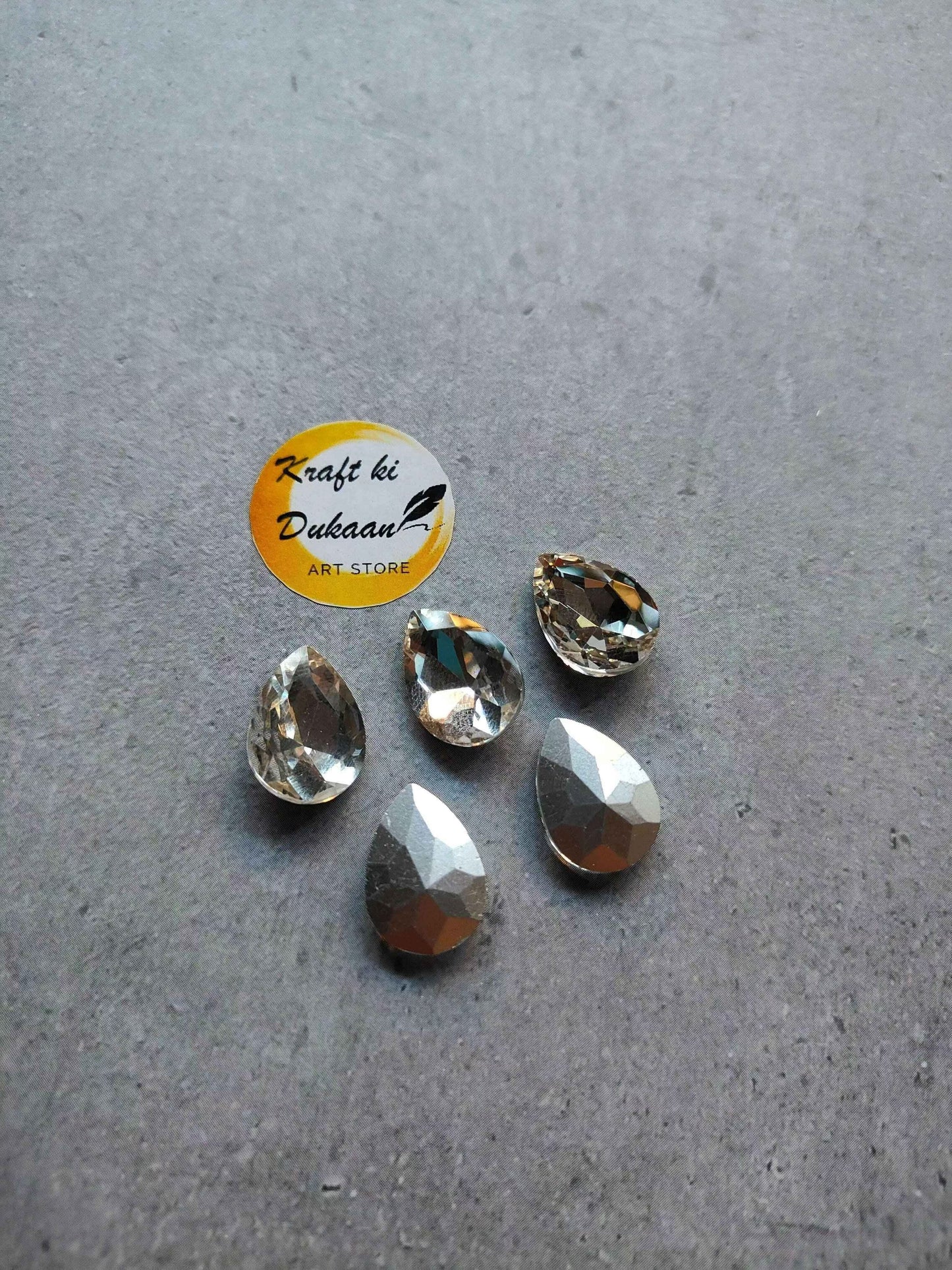 Drop Shape Diamond Glass Beads 10x14MM