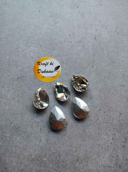 Drop Shape Diamond Glass Beads 10x14MM