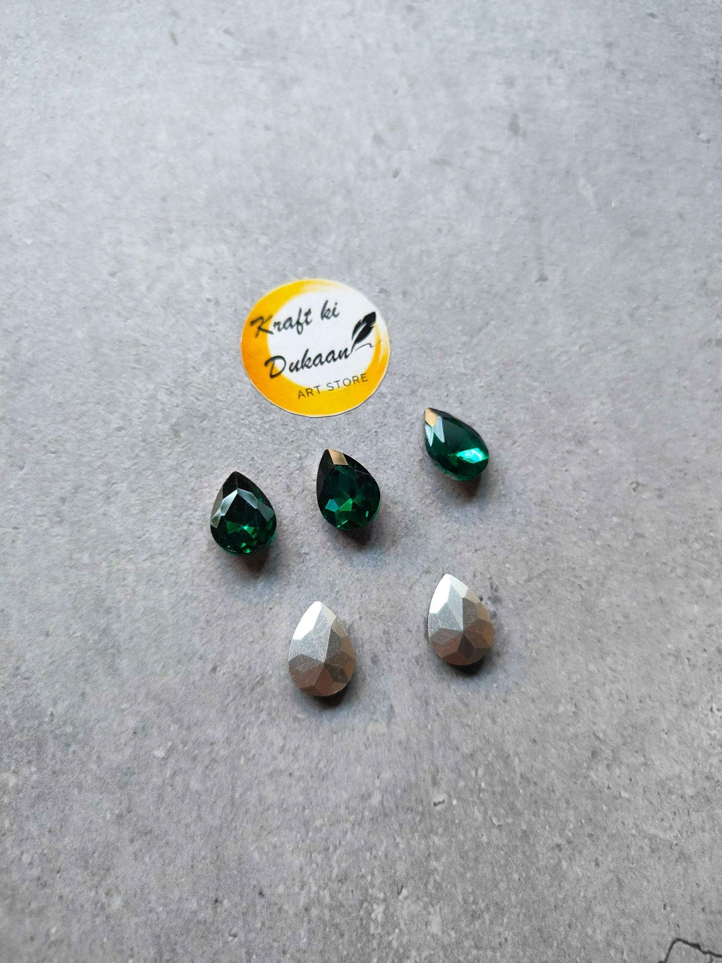 Drop Shape Diamond Glass Beads 10x14MM