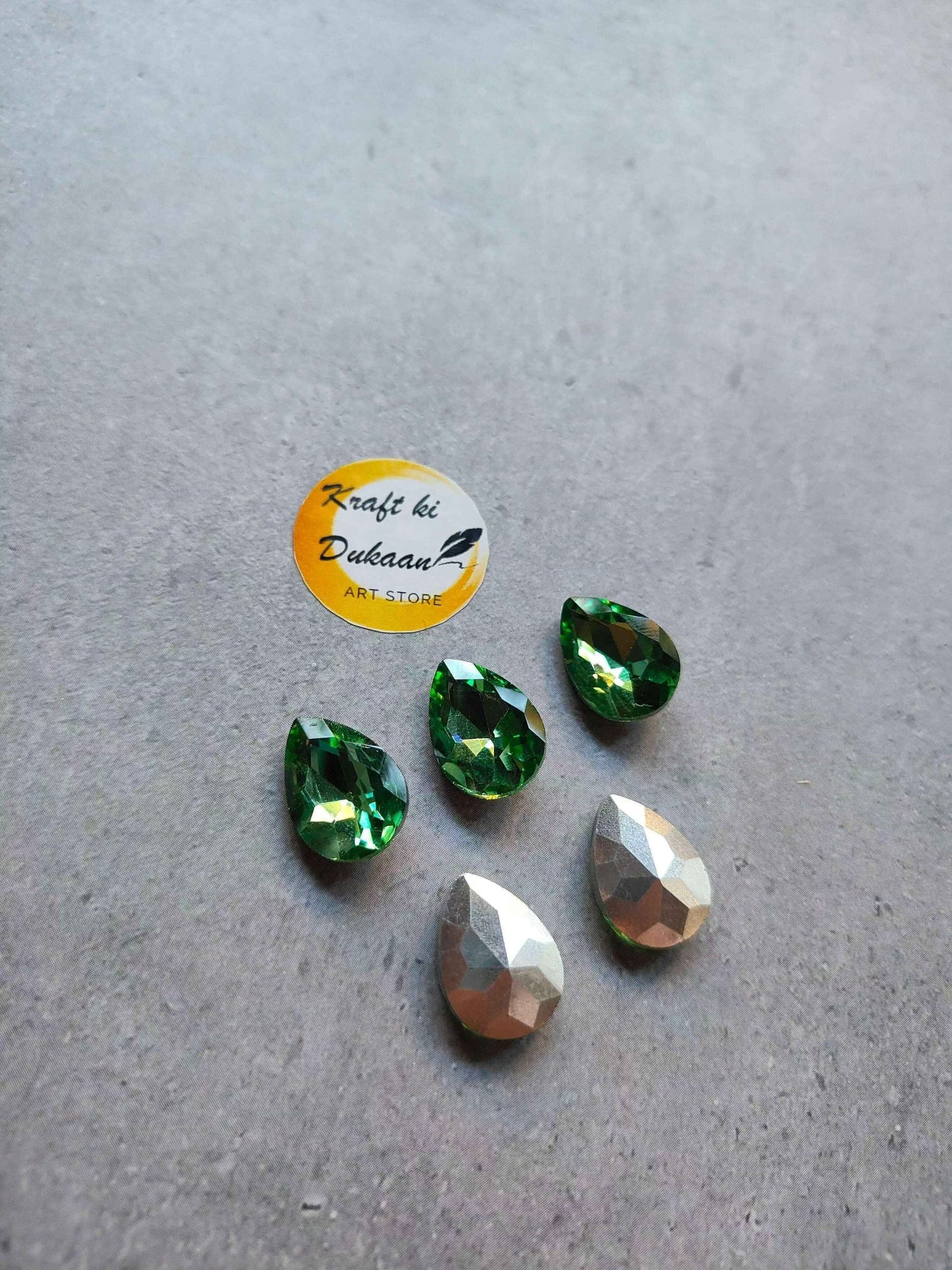 Drop Shape Diamond Glass Beads 10x14MM