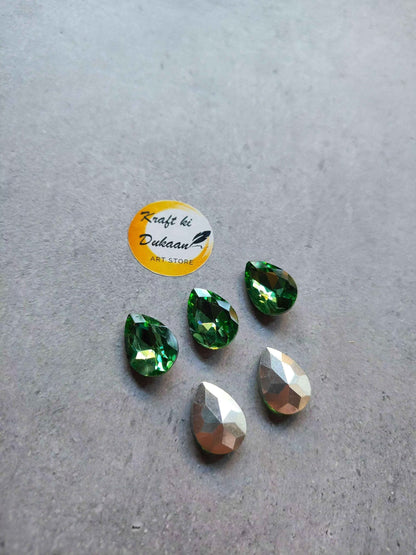 Drop Shape Diamond Glass Beads 10x14MM