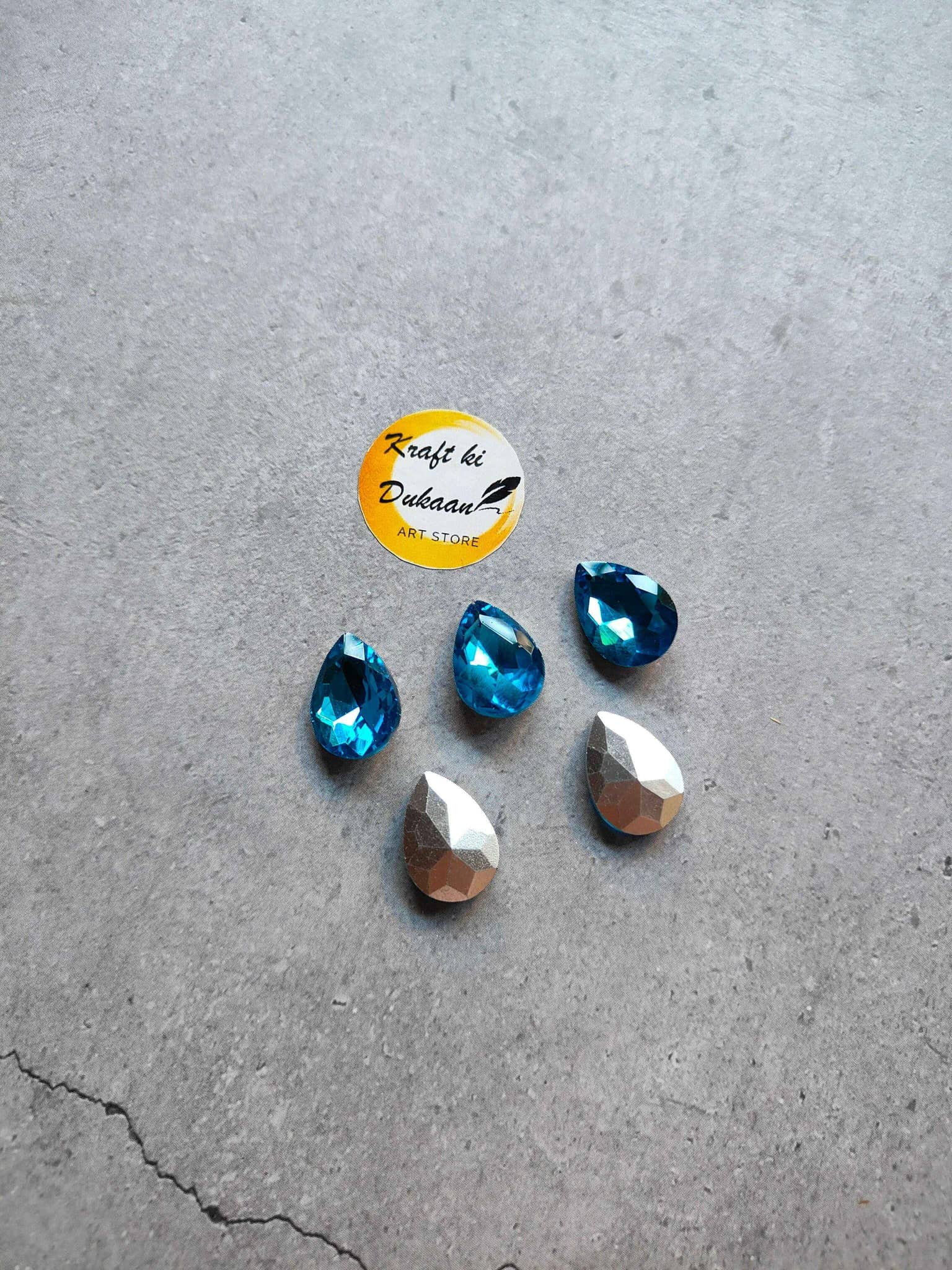 Drop Shape Diamond Glass Beads 10x14MM