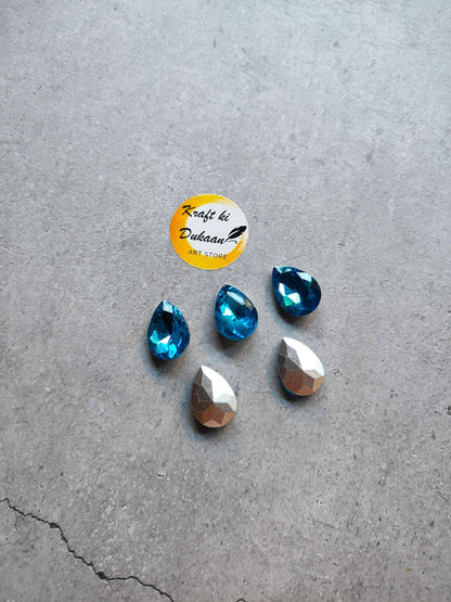 Drop Shape Diamond Glass Beads 10x14MM