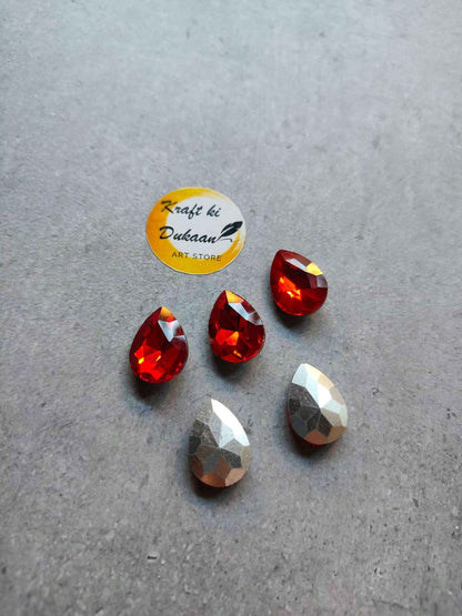 Drop Shape Diamond Glass Beads 10x14MM