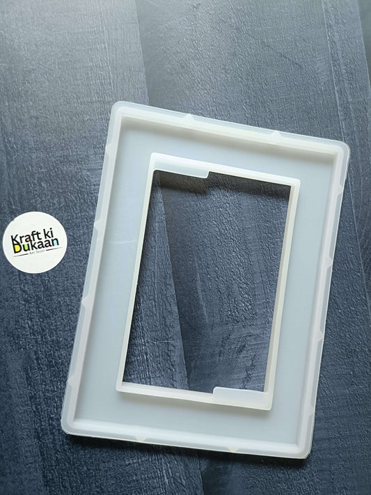 Frame Mould 6x8 inch: white plastic frame insert with inner cutout