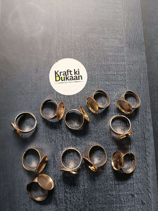 Gold ring bases, pack of 5 A2, multiple open settings shown together