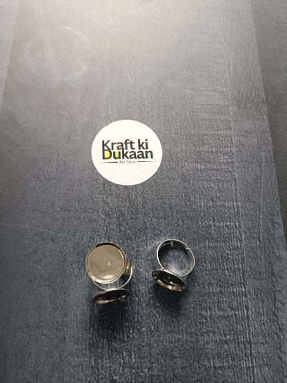 Ring bases (2 shown), gold- and silver-tone round bezels on open bands