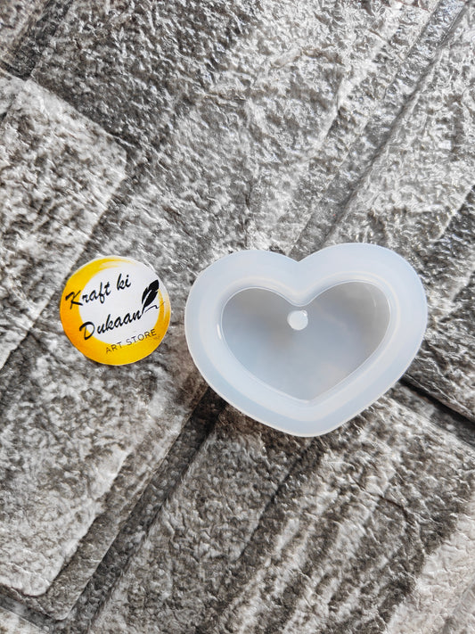 Silicone heart pendant mould for resin casting, ideal for jewelry making and art projects