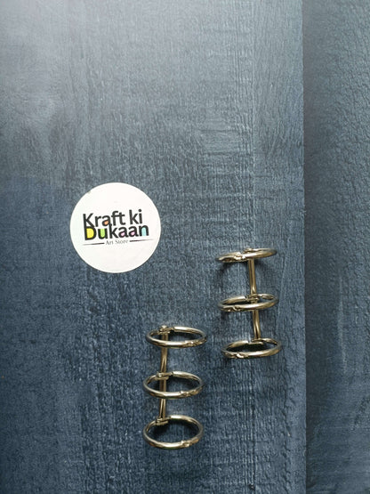 Silver 3-hole book ring pack of 2, stacked together
