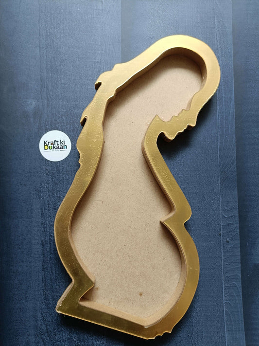 14" Mother MDF con aro acrílico dorado; forma recortada en acabado dorado