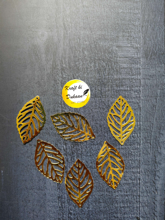 Metal Leaf A14: gold metal leaf cutouts, multiple leaf shapes
